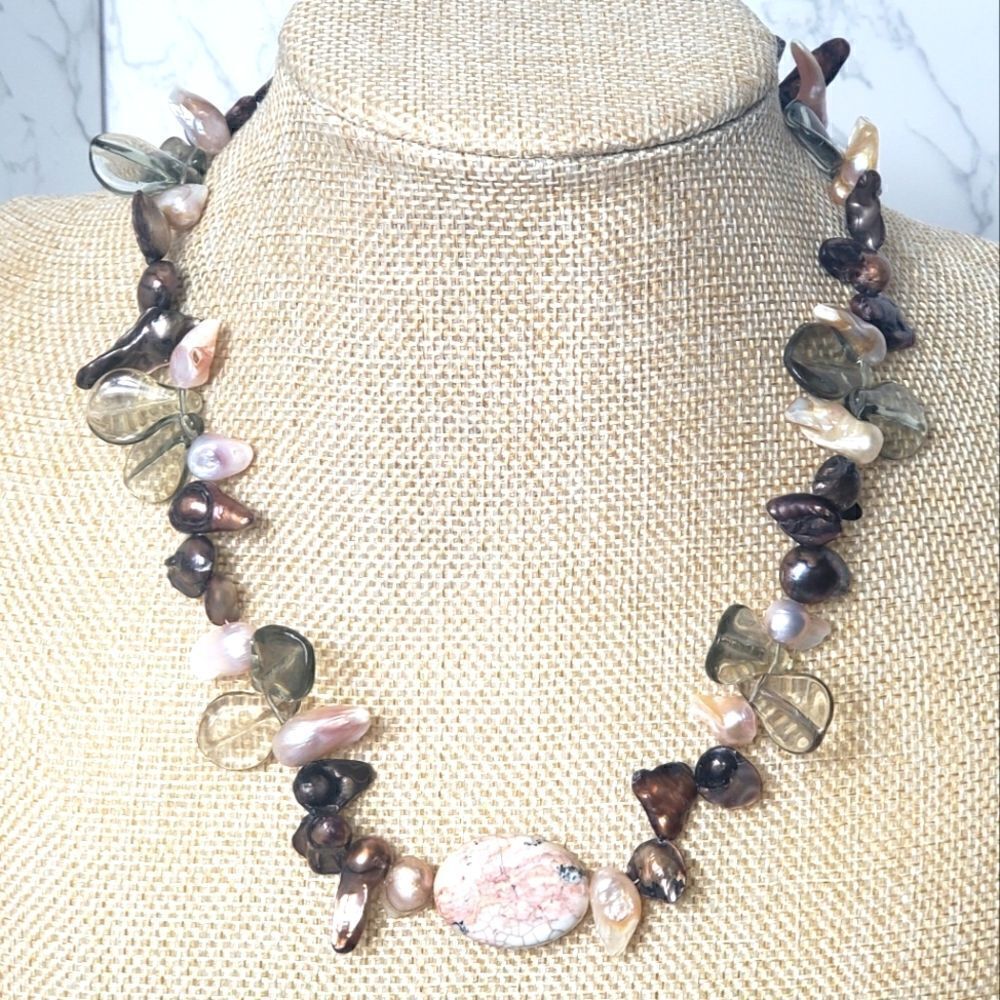 ARTISAN Glass & Resin Elaborate Beaded Necklace